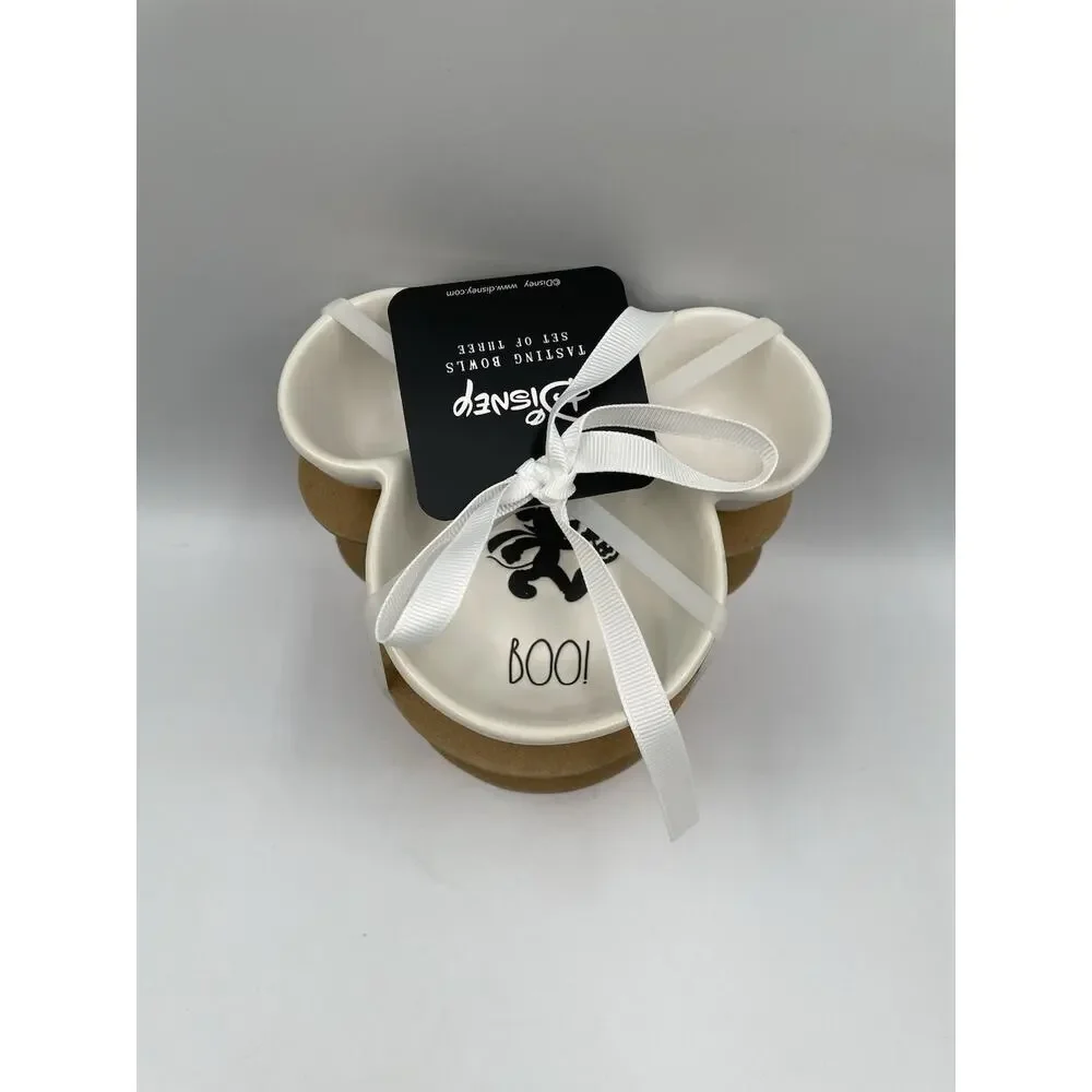 NEW Rae Dunn 2025 Halloween Disney Mickey Mouse Set of 3 Snack Bowls